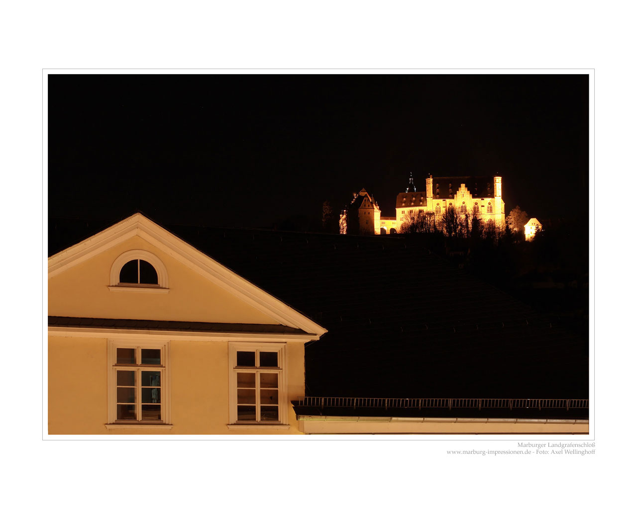 Marburger Schloßblick bei Nacht